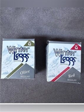 Vintage winter leggs tights 2 pair red olive